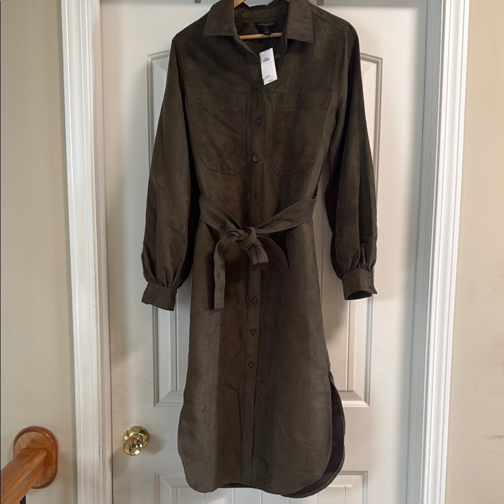Banana Republic Terrazo Vegan Suede Shirt Dress - Picture 4 of 7